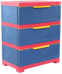 Nilkamal Kids Freedom Chester 13 With Three Drawers in Pepsi Blue and Bright Red Colour