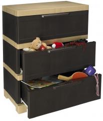 Nilkamal Kids Freedom Chester 13 With Three Drawers in Weather Brown and Biscuit Colour