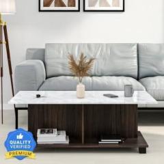 Nilkamal Luca Marble Top with 4 Open Shelves Center Table | Engineered Wood Coffee Table