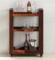 Niyatiart Solid Wood Bar Trolley