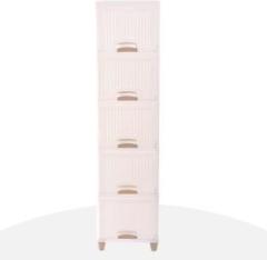 Novatic 5 Layer Foldable Cabinet Plastic Cupboard For Storage Plastic Modular Drawer Plastic Free Standing Cabinet