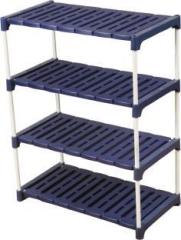 Novatic Bookcase 4 Tier Books Storage Organizer Open Display for Home, Office, Library Plastic Open Book Shelf