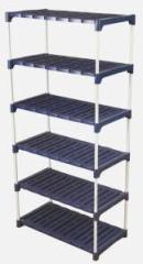 Novatic Bookcase 6 Tier Books Storage Organizer Open Display for Home, Office, Library Plastic Open Book Shelf