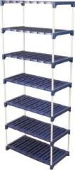 Novatic Multi Utility Metal Book / Shoe / Cloth Foldable Rack Storage Display Bookcase Plastic Open Book Shelf