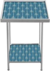 Nutcase Arrow Ends Blue Metal Side Table