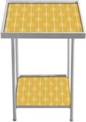 Nutcase Arrow Ends Yellow Metal Side Table