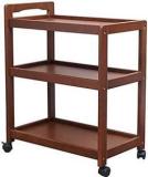 Odejia Wooden Whiskey Maple and Antique sheesham Wood Bar Cart Solid Wood Bar Trolley