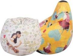 Orka XL YRF SET OF 2 Digital Printed Bean Bag With Bean Filling