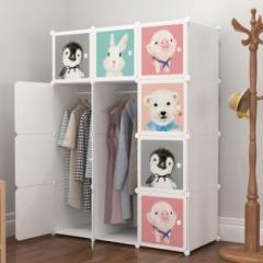 Owme 12 Door Shelf Plastic Carbon PP Collapsible Wardrobe for Kids for Toys & Bedroom PP Collapsible Wardrobe