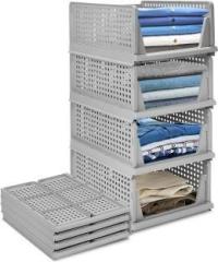 Padhar Wardrobe Organizer Foldable And Stackable Pack Of 5 Large PP Collapsible Wardrobe