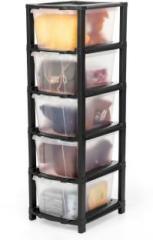 Palak 5 Plastic Modular Drawer System for Home, Office, Hospital, Parlor, Doctors Plastic Wall Mount Chest of Drawers