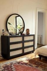 Panchveni Wood Chest of 6 Drawers in Z Black | Elegant Storage Solution for Living Room Solid Wood Console Table