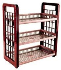 Parikshit 3 Layer Multipurpose Utility Racks Kitchen Storage Easy Assembled Portable Light Weight Easy Movement Storage Multi Things Plastic Free Standing Cabinet