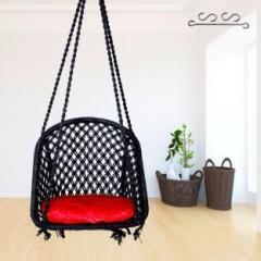 Patiofy D Shape for Adults and Kids, Jhula Indoor, Wooden Chair, Hammock Swing Cotton Large Swing