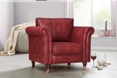 Peachtree Majestic 1 Seater Maroon Fabric Sofa Leatherette 1 Seater