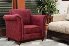 Peachtree Majestic Maroon Suede Sofa Fabric 1 Seater Sofa