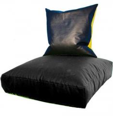 Pebbleyard Floor Cushion Cover in Black Colour