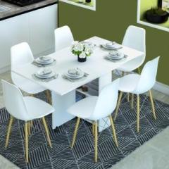 Pengu Engineered Wood 6 Seater Dining Table