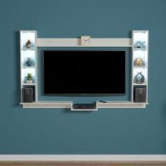 Pickwood Darcy LED Light Installed Tv Rack Set to Box Stand with Wall Shelve Engineered Wood TV Entertainment Unit