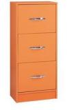 Pindia Multipurpose Storage Cabinet With Three Drawers In Orange Colour