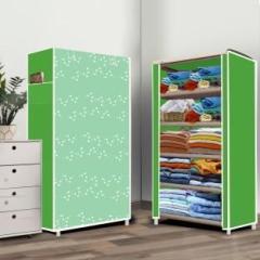 Poowerest 5 Shelf White Bubble Print PVC Collapsible Wardrobe