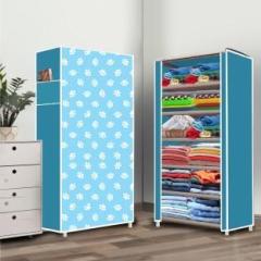 Poowerest 6 Layer Baby Paw Printed PVC Collapsible Wardrobe