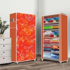 Poowerest 6 Layer School Pattern Printed PVC Collapsible Wardrobe