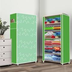 Poowerest 6 Layer White Bubble Printed PVC Collapsible Wardrobe