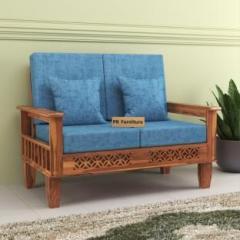 Pr Furniture Solid Wood Two Seater Sofa With Front CNC Flower Style For Living Room, Caf . Fabric 2 Seater Sofa