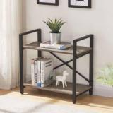 Priti Small Bookshelf for Small Space Engineered Wood Open Book Shelf