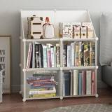 Pyxbe 4 Layer Simple Bookshelf/Multipurpose Rack/Children Bookcases/File Rack Metal Open Book Shelf