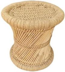 Rashi Creation Handmade and Natural Bamboo Mudda Stool With Beige 12 X 12 Inch Outdoor & Cafeteria Stool