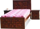 Royal Finish Nivora Single Size Storage Bed, Unique & Strong Headboard Design Solid Wood Single Bed