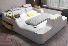 Royal Wood MULTI FUNCTIONAL SMART TV BED WITH HIDDEN TV, BODY MASSAGER MUSIC SYSTEM Etc. Solid Wood King Hydraulic Bed