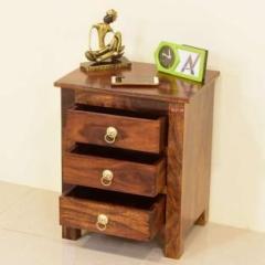 Rsptjm Bedside table Sheesham Wood Night Stand 3 Drawer Storage Contemporary Bedroom Solid Wood Bedside Table