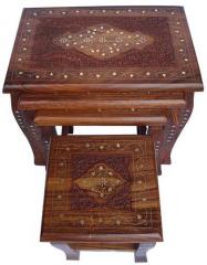 Saaga Carved Set of 4 Tables