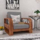 Saamenia Furnitures Solid Sheesham Wood One Seater Sofa Set FOr Living Room / Hotel / Office. Fabric 1 Seater Sofa