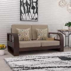 Saamenia Furnitures Solid Sheesham Wood Two Seater Sofa Set For Living Room / Hotel / Cafe. Fabric 2 Seater Sofa