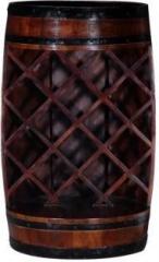 Saffron Solid Mango Wood Wine Rack in Provincial Teak Finish Solid Wood Bar Cabinet