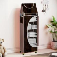 Saintwod 6 Cabinet Baby Almirah, Kids Wardrobe, Folding Almirah, With Wheels Carbon Steel Collapsible Wardrobe