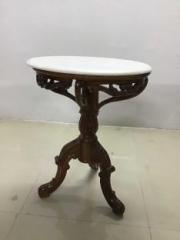 Sakshi Wood Furniture Marble Top End table Solid Wood Console Table