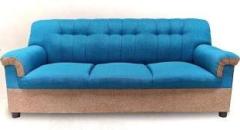 Salman's Oak Fabric 3 Seater Sofa