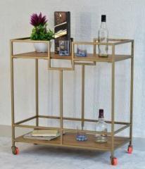 Samdecors Solid Wood Bar Trolley