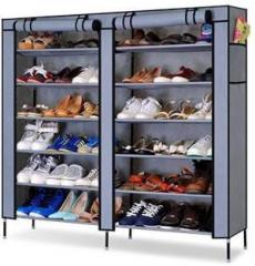 Sanamstore Metal Collapsible Shoe Stand Polyester Collapsible Wardrobe