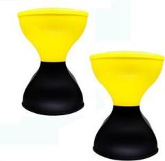 Sarangware Pinakin Stylish Stool Yellow & Black Living & Bedroom Stool