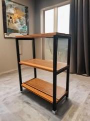 Sarchase 3 Tier Metal & Wood Shelving Console Table for Living Room L 61 x B 31 x H 78 cm Metal Side Table