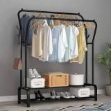 Sasimo 2 Door 3 Shelf Open Coat clothes hanger stand PP Carbon Steel Collapsible Wardrobe