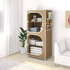 Sasimo 2 Door 4 Shelf Fabric PP Carbon Steel Collapsible Wardrobe