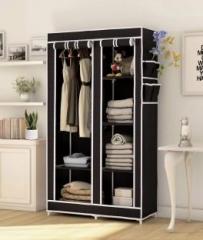 Sasimo 2 Door 6 Shelf Fabric PP Carbon Steel Collapsible Wardrobe