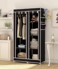 Sasimo 2 Door 6 Shelf PP Carbon Steel Collapsible Wardrobe